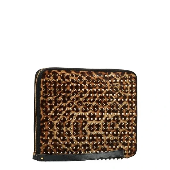Christian Louboutin Studded Leopard Clutch - Picture 2 of 9